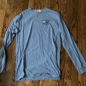 Southern Fried cotton t shirt long sleeve blue